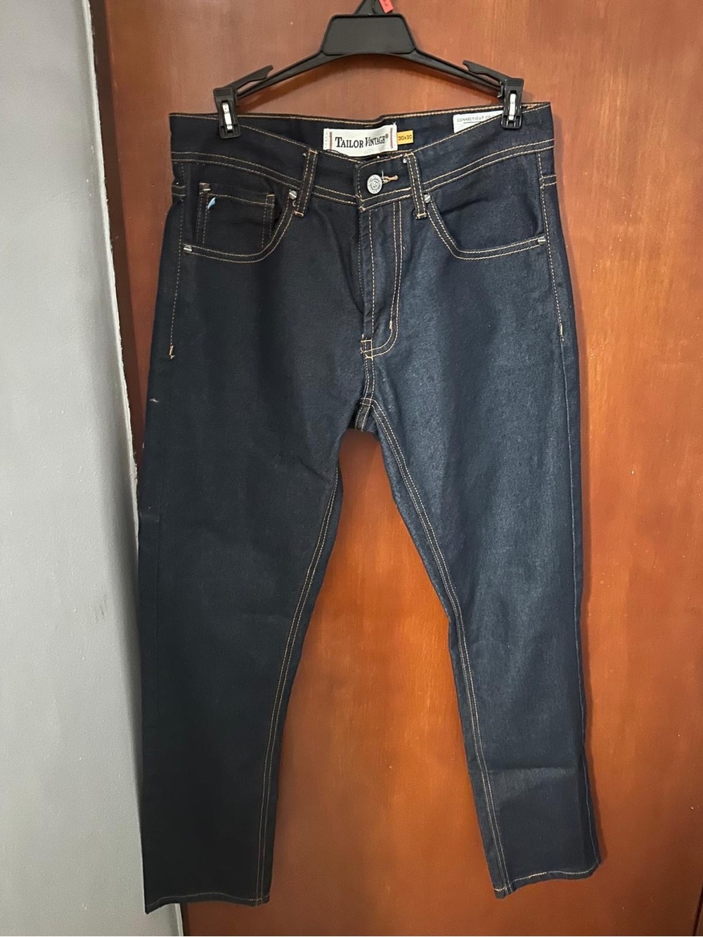 Tailor Vintage Men's Indigo Slim Straight-Leg Jeans